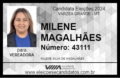 Candidato MILENE MAGALHÃES 2024 - VÁRZEA GRANDE - Eleições