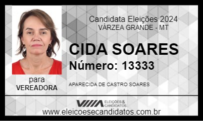 Candidato CIDA SOARES 2024 - VÁRZEA GRANDE - Eleições