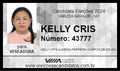 Candidato KELLY CRIS 2024 - VÁRZEA GRANDE - Eleições