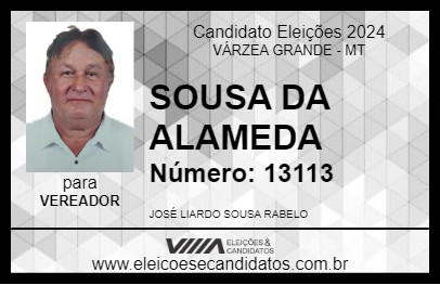 Candidato SOUSA DA ALAMEDA 2024 - VÁRZEA GRANDE - Eleições