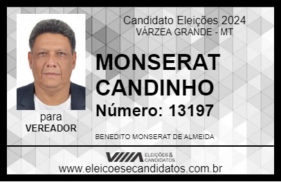 Candidato MONSERAT CANDINHO 2024 - VÁRZEA GRANDE - Eleições