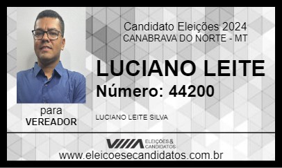 Candidato LUCIANO LEITE 2024 - CANABRAVA DO NORTE - Eleições