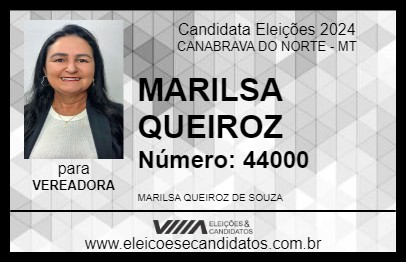 Candidato MARILSA QUEIROZ 2024 - CANABRAVA DO NORTE - Eleições