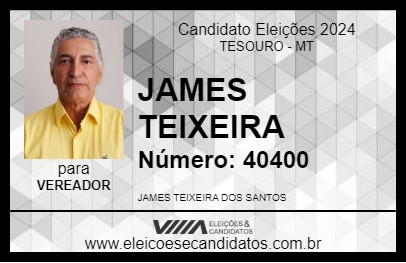 Candidato JAMES TEIXEIRA 2024 - TESOURO - Eleições