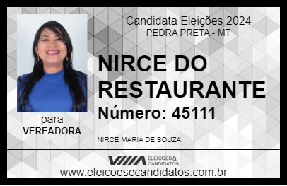 Candidato NIRCE DO RESTAURANTE 2024 - PEDRA PRETA - Eleições