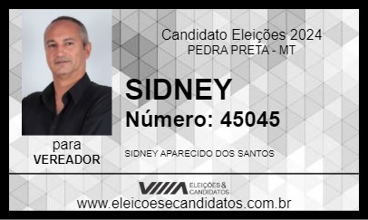 Candidato SIDNEY 2024 - PEDRA PRETA - Eleições