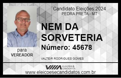 Candidato NEM DA SORVETERIA 2024 - PEDRA PRETA - Eleições