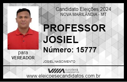 Candidato JOSIEL NASCIMENTO 2024 - NOVA MARILÂNDIA - Eleições