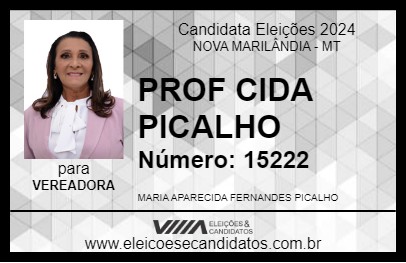 Candidato CIDA PICALHO 2024 - NOVA MARILÂNDIA - Eleições