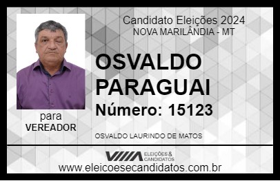 Candidato OSVALDO PARAGUAI 2024 - NOVA MARILÂNDIA - Eleições