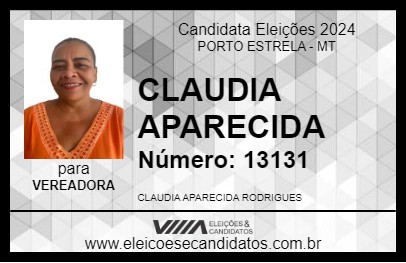 Candidato CLAUDIA APARECIDA 2024 - PORTO ESTRELA - Eleições