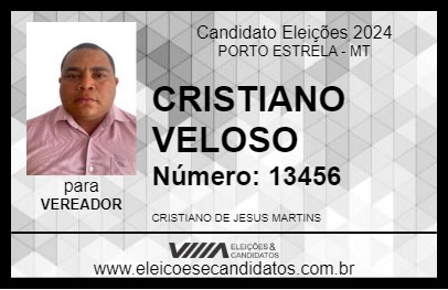 Candidato CRISTIANO VELOSO 2024 - PORTO ESTRELA - Eleições