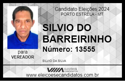 Candidato SILVIO DO BARREIRINHO 2024 - PORTO ESTRELA - Eleições