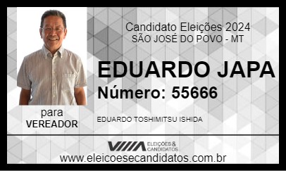 Candidato EDUARDO JAPA 2024 - SÃO JOSÉ DO POVO - Eleições