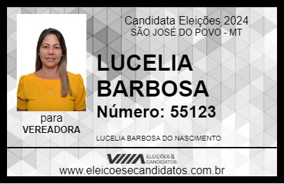 Candidato LUCELIA BARBOSA 2024 - SÃO JOSÉ DO POVO - Eleições