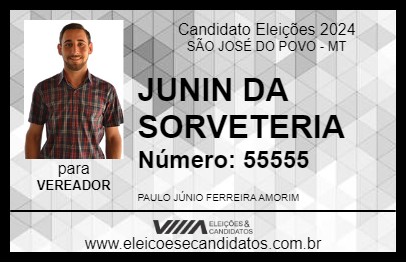 Candidato JUNIN DA SORVETERIA 2024 - SÃO JOSÉ DO POVO - Eleições