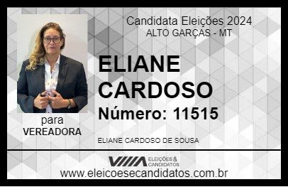 Candidato ELIANE CARDOSO 2024 - ALTO GARÇAS - Eleições