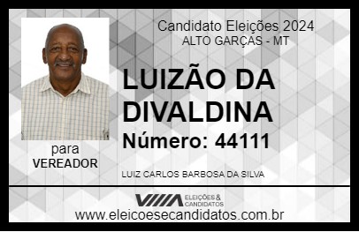 Candidato LUIZÃO DA DIVALDINA 2024 - ALTO GARÇAS - Eleições