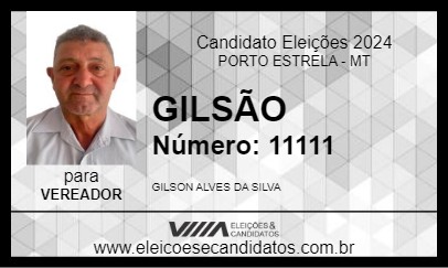 Candidato GILSÃO 2024 - PORTO ESTRELA - Eleições