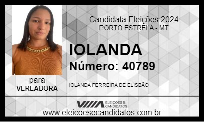 Candidato IOLANDA 2024 - PORTO ESTRELA - Eleições