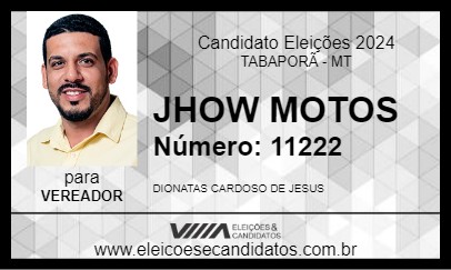 Candidato JHOW MOTOS 2024 - TABAPORÃ - Eleições