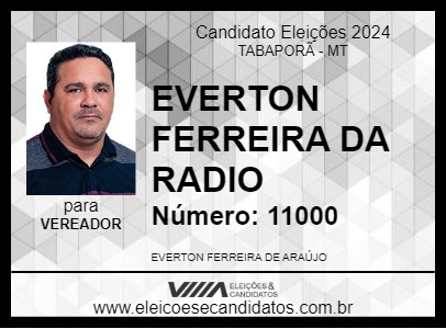 Candidato EVERTON FERREIRA DA RADIO 2024 - TABAPORÃ - Eleições