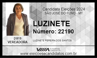 Candidato LUZINETE 2024 - SÃO JOSÉ DO POVO - Eleições