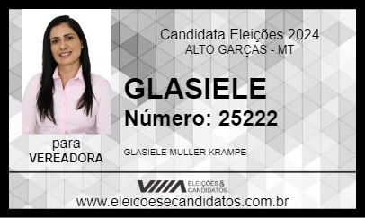 Candidato GLASIELE 2024 - ALTO GARÇAS - Eleições