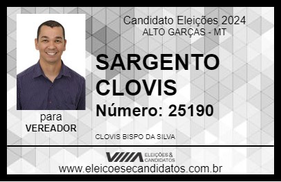 Candidato SARGENTO CLOVIS 2024 - ALTO GARÇAS - Eleições