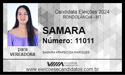 Candidato SAMARA 2024 - RONDOLÂNDIA - Eleições