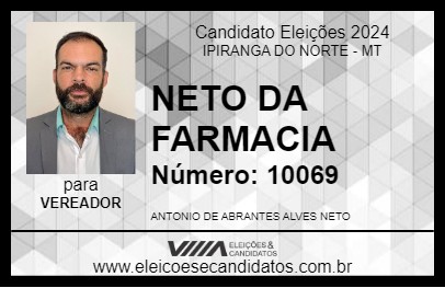 Candidato NETO DA FARMACIA 2024 - IPIRANGA DO NORTE - Eleições