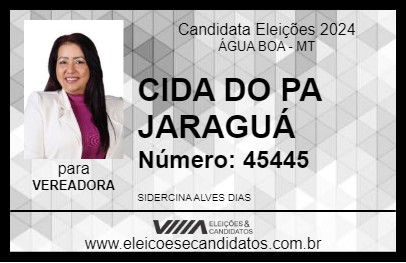 Candidato CIDA DO PA JARAGUÁ 2024 - ÁGUA BOA - Eleições