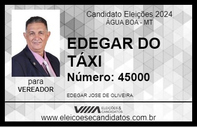 Candidato EDEGAR DO TÁXI 2024 - ÁGUA BOA - Eleições