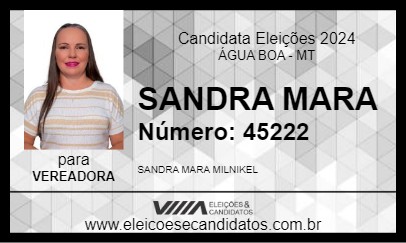 Candidato SANDRA MARA 2024 - ÁGUA BOA - Eleições