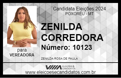 Candidato ZENILDA CORREDORA 2024 - POXORÉU - Eleições