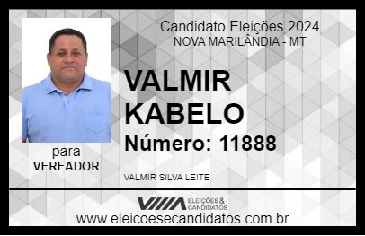 Candidato VALMIR KABELO 2024 - NOVA MARILÂNDIA - Eleições