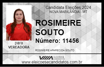 Candidato ROSIMEIRE SOUTO 2024 - NOVA MARILÂNDIA - Eleições