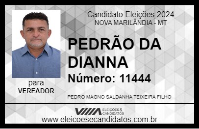 Candidato PEDRÃO DA DIANNA 2024 - NOVA MARILÂNDIA - Eleições