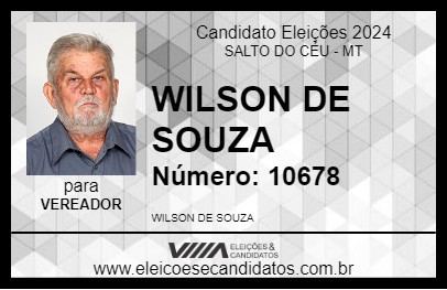 Candidato WILSON DE SOUZA 2024 - SALTO DO CÉU - Eleições