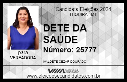 Candidato DETE DA SAÚDE 2024 - ITIQUIRA - Eleições