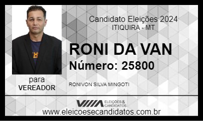 Candidato RONI DA VAN 2024 - ITIQUIRA - Eleições