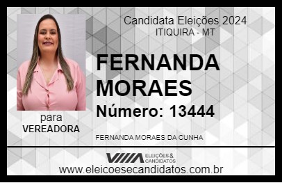 Candidato FERNANDA MORAES 2024 - ITIQUIRA - Eleições