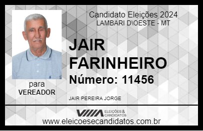 Candidato JAIR FARINHEIRO 2024 - LAMBARI D\OESTE - Eleições