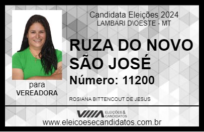 Candidato RUZA DO NOVO SÃO JOSÉ 2024 - LAMBARI D\OESTE - Eleições