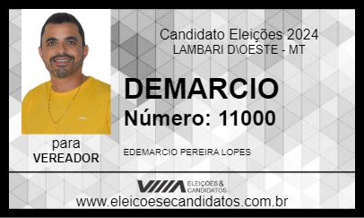 Candidato DEMARCIO 2024 - LAMBARI D\OESTE - Eleições