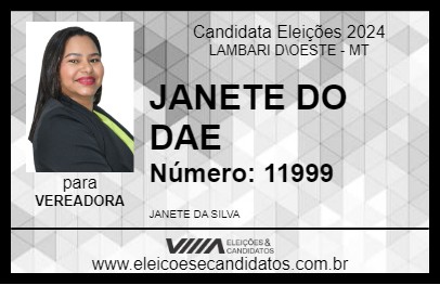 Candidato JANETINHA 2024 - LAMBARI D\OESTE - Eleições