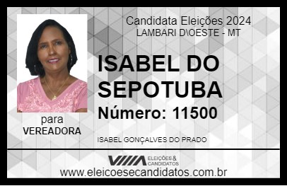 Candidato ISABEL DO SEPOTUBA 2024 - LAMBARI D\OESTE - Eleições