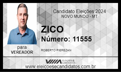 Candidato ZICO 2024 - NOVO MUNDO - Eleições