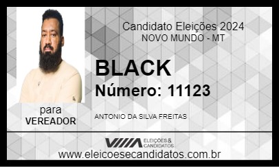 Candidato TONHO DA BLACK 2024 - NOVO MUNDO - Eleições