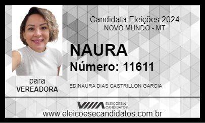 Candidato NAURA 2024 - NOVO MUNDO - Eleições